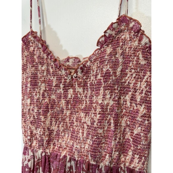 Free People  Women’s Sweet Nothings Midi Dress Women's Pink Floral Cotton Sz S - Picture 9 of 16